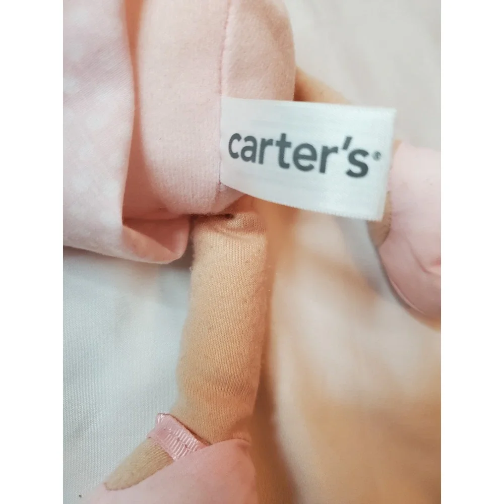 Carters Pink White Polka Dot Dress‎ Blonde Doll Stuffed Plush Baby  Lovey